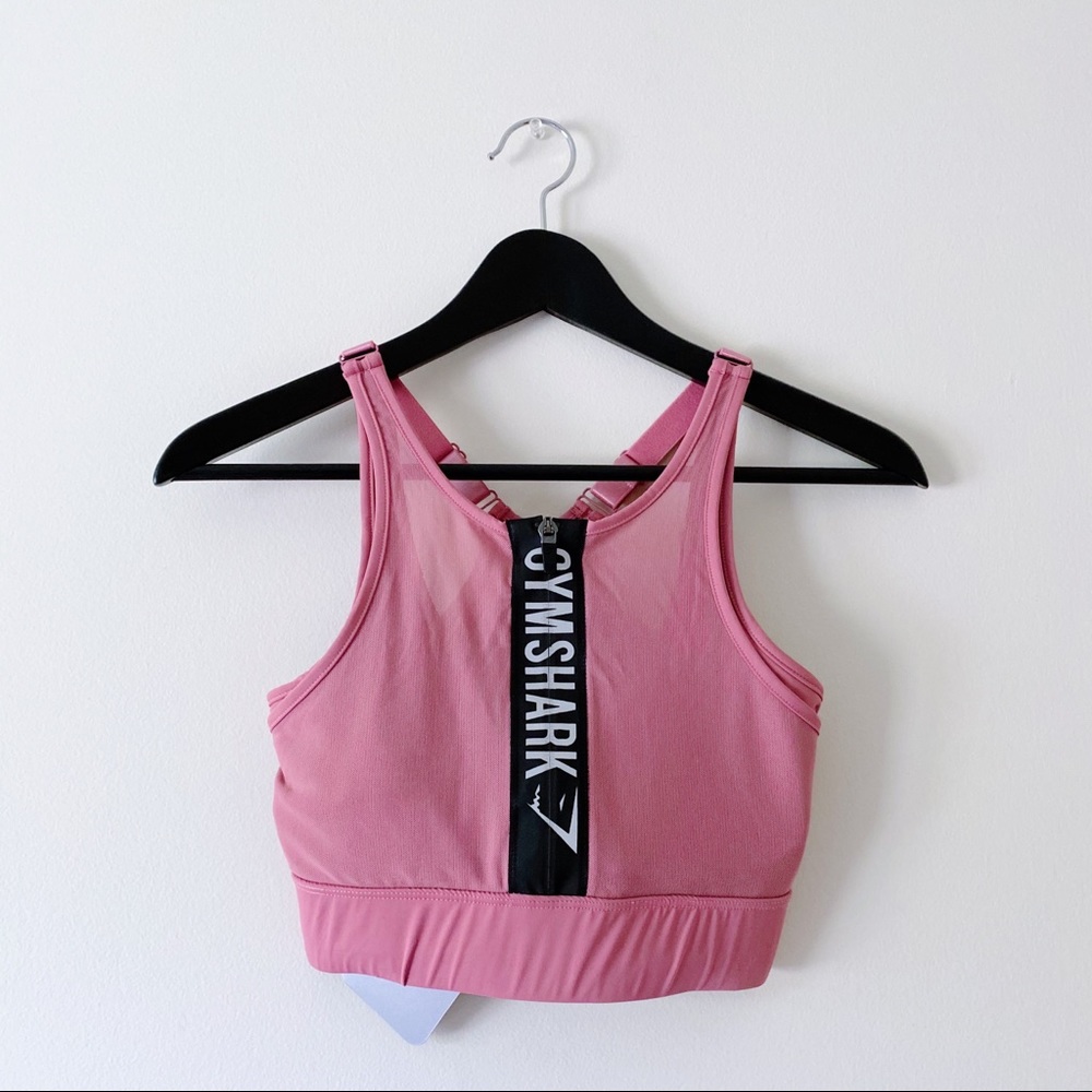 GYMSHARK Elevate Sports Bra - Dusky Pink - Small